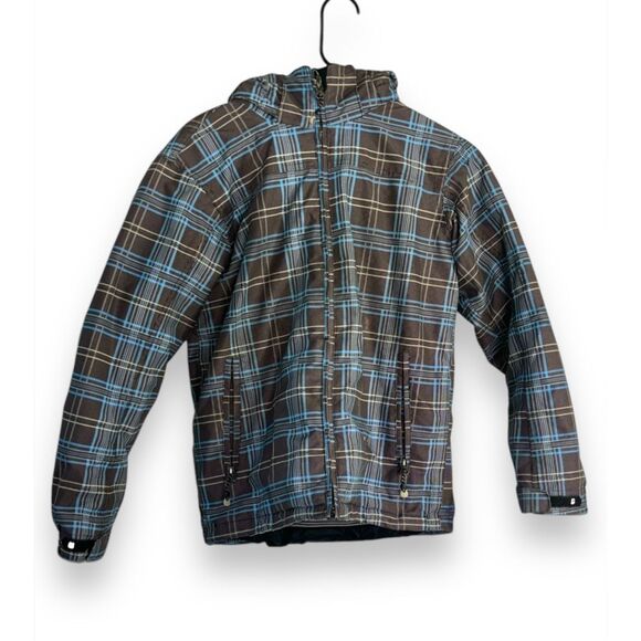Killtec Boys Blue Plaid Full Zip All Weather Snowboarding Jacket sz 12 Resort Ou - Picture 3 of 5